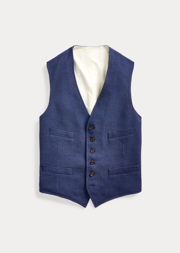 Men's Polo Ralph Lauren Wool-Silk-Linen Tweed Vests | 804635SEI